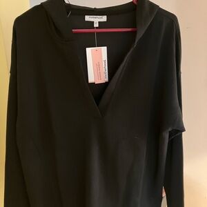 Motherhood Black Hooded V-Neck Nursing Sweatshirt